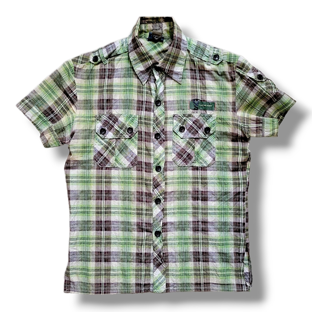 G-Star Raw Plaid Short Sleeve Shirt M S